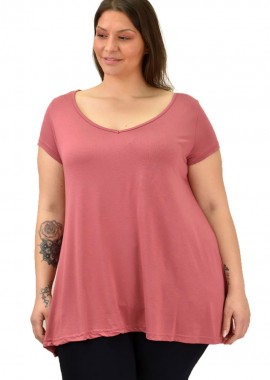 First Woman - Γυναικεία μπλούζα μονόχρωμη oversized Σομόν 19098