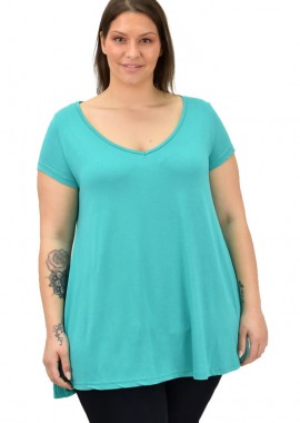 First Woman - Γυναικεία μπλούζα μονόχρωμη oversized Βεραμάν 19094