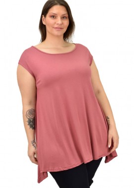 First Woman - Γυναικεία μπλούζα μονόχρωμη oversized Σομόν 19156