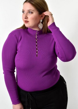 Potre OR - Γυναικείο Plus τοπ με στρας Ματζέντα 22422