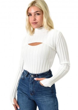 Potre OR - Μπλούζα σετ με τοπ και μπολερό Λευκό 25781