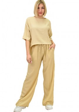 Potre OR - Γυναικείο σετ μονόχρωμο Μπεζ 10183