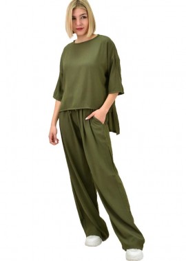 Potre OR - Γυναικείο σετ μονόχρωμο Λαδί 10185