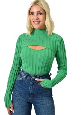 Potre OR - Μπλούζα σετ με τοπ και μπολερό Πράσινο 25768