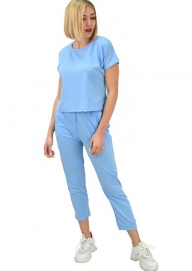 Potre OR - Γυναικείο κοντομάνικο σετ Γαλάζιο 10310