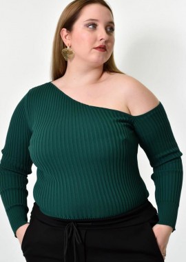 Potre OR - Γυναικείο Plus τοπ με έξω ώμο Κυπαρισσί 21890