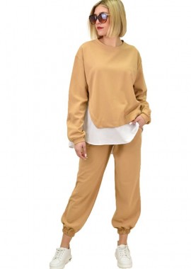 Potre OR - Γυναικείο σετ με τελείωμα λάστιχο Μπεζ 9004