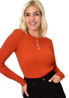 Potre OR - Πλεκτό ριπ τοπ με στρας Κανελί 25797