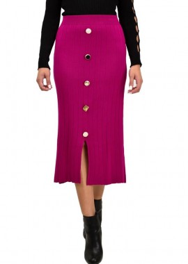 Potre OR - Γυναικεία φούστα με διακοσμητικά κουμπιά Ματζέντα 22088