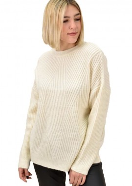 Potre OR - Γυναικείο πουλόβερ με σχέδιο Εκρού 18640