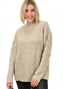 Potre OR - Γυναικείο πουλόβερ με σχέδιο Μπεζ 18642