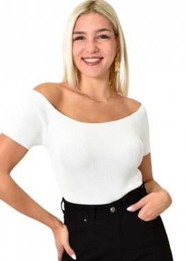 Potre OR - Τοπ με ακάλυπτο ώμο Λευκό 25825