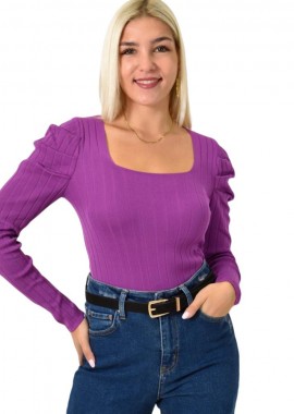 Potre OR - Γυναικείο τοπ με φουσκωτά μανίκια Ματζέντα 25852