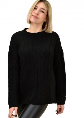 Potre OR - Γυναικείο πλεκτό πουλόβερ με σχέδιο Μαύρο 18677