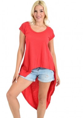 Potre OR - Ασύμμετρη Μπλούζα Κόκκινο 26601
