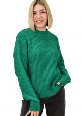 Potre OR - Γυναικείο πουλόβερ μόνοχρωμο Πράσινο 18699