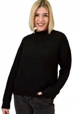 Potre OR - Γυναικείο πουλόβερ μόνοχρωμο Μαύρο 18703