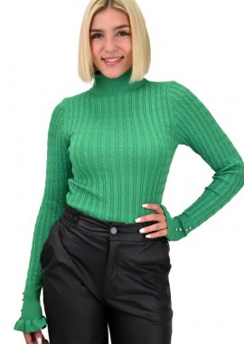 Potre OR - Γυναικείο πλεκτό τοπ με στρας Πράσινο 21944