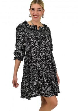 Potre OR - Γυναικείο αέρινο φόρεμα μίνι Μαύρο 6239