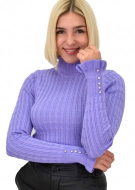 Potre OR - Γυναικείο πλεκτό τοπ με στρας Λιλά 21948