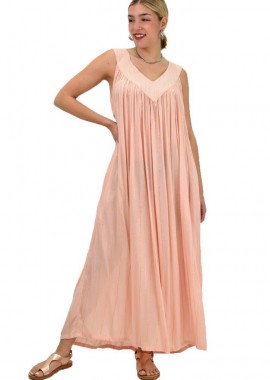 Potre OR - Γυναικείο αμάνικο καφτάνι Σομόν 20396