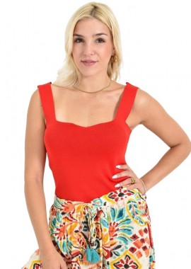 Potre OR - Γυναικείο τοπ με V σχέδιο Κόκκινο 26643