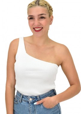 Potre OR - Γυναικείο τοπ με έναν ώμο Λευκό 21100