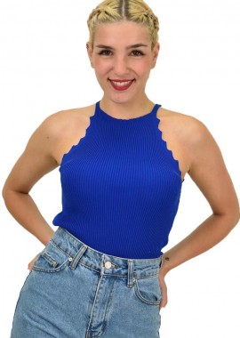 Potre OR - Γυναικείο τοπ τύπου ριπ Μπλε Ρουά 21065