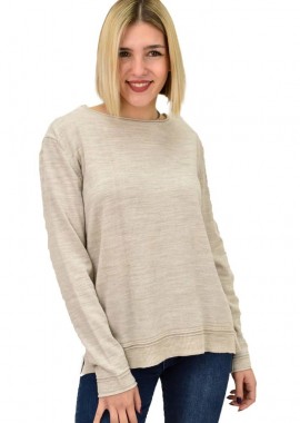 Potre OR - Γυναικείο πλεκτό μονόχρωμο Μπεζ 18788