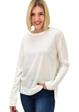 Potre OR - Γυναικείο πλεκτό μονόχρωμο Εκρού 18791