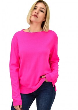 Potre OR - Γυναικείο πλεκτό μονόχρωμο Ροζ 18787