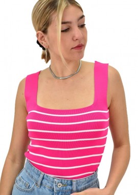 Potre OR - Γυναικείο τοπ με ρίγες Φούξια 19984