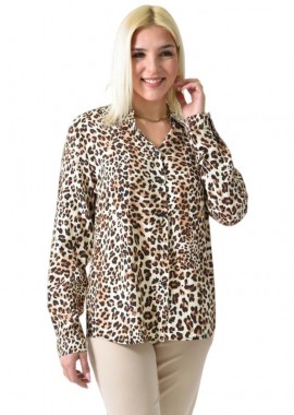 Potre OR - Πουκάμισο ασύμμετρο με animal print Animal Print 26214
