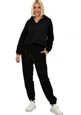 Potre OR - Γυναικείο σετ φόρμας φούτερ Μαύρο 21826