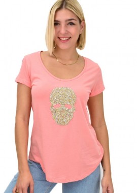 Potre OR - Γυναικεία μπλούζα με σχέδιο και στρας Κοραλί 22256