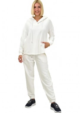 Potre OR - Γυναικείο σετ φόρμας φούτερ Λευκό 21814