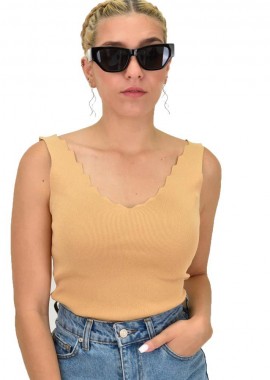 Potre OR - Γυναικείο πλεκτό τοπ Μπεζ 21140