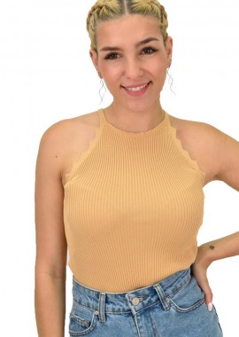 Potre OR - Γυναικείο τοπ τύπου ριπ Μπεζ 21110