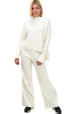 Potre OR - Γυναικείο πλεκτό σετ Εκρού 9171