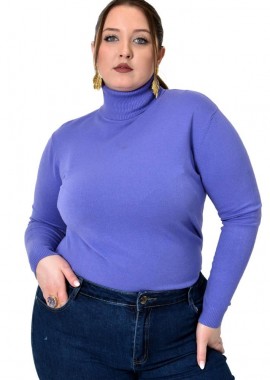 Potre OR - Πλεκτή μπλούζα με ζιβάγκο για μεγάλα μεγέθη Λιλά 22941