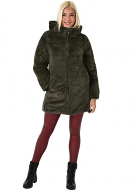 Potre OR - Μπουφάν διπλής όψης με κουκούλα Λαδί 26142