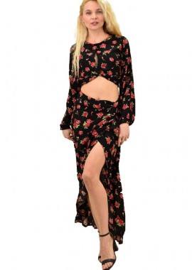 Potre OR - Γυναικείο σετ φλοράλ Μαύρο 13946