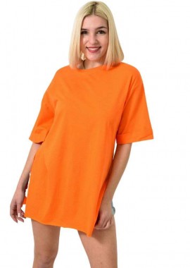 Potre OR - Τ-shirt μονόχρωμο oversized Πορτοκαλί 23564