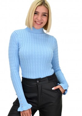 Potre OR - Γυναικείο πλεκτό τοπ με στρας Σιέλ 21945