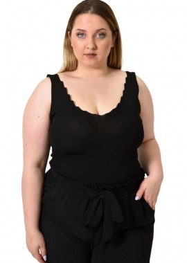 Potre OR - Γυναικείο Plus Size πλεκτό τοπ Μαύρο 24350