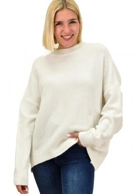 Potre OR - Πλεκτό πουλόβερ oversized Εκρού 17934