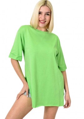 Potre OR - Τ-shirt μονόχρωμο oversized Λαχανί 23563