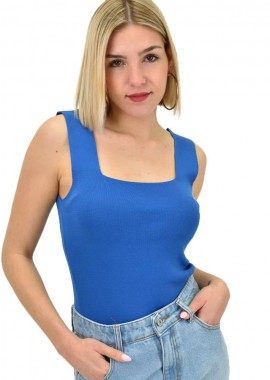 Potre OR - Γυναικείο εφαρμοστό τοπ Μπλε Ρουά 13192