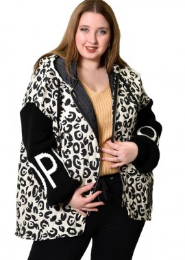 Potre OR - Γυναικείο Plus size τζάκετ Εκρού 22434