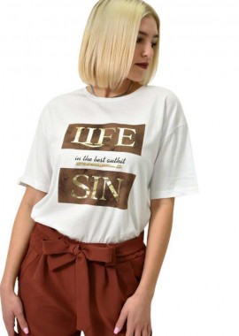 Potre OR - Γυναικείο T-shirt με σχέδιο Λευκό 23185